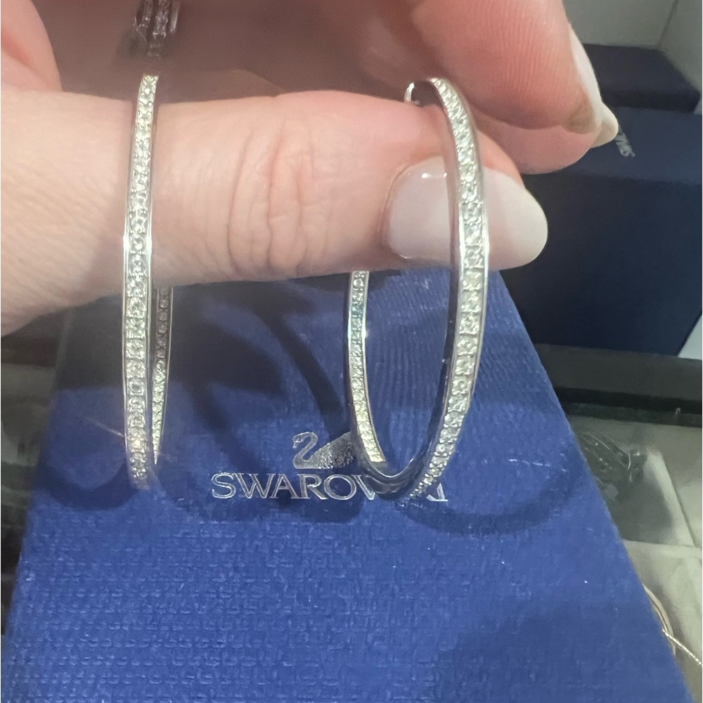 Swarovski large hoop earrings